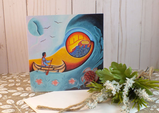 Blank Folding Greeting Cards & Envelopes Materials: standard card stock, print of original paintings All occasion gorgeous blank cards and envelopes Artwork done by Loretta Gould  Mi'kmaq Artist from Nova Scotia (Waycobah First Nation)