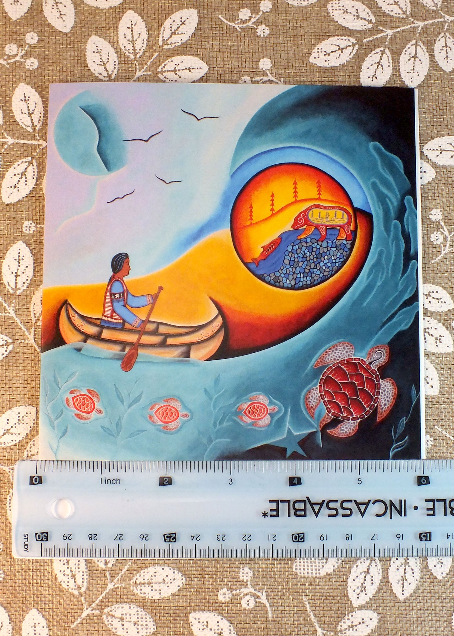 Blank Folding Greeting Cards & Envelopes Materials: standard card stock, print of original paintings All occasion gorgeous blank cards and envelopes Artwork done by Loretta Gould Mi'kmaq Artist from Nova Scotia (Waycobah First Nation)