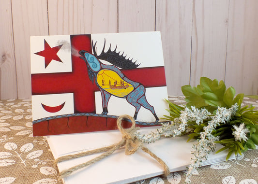 Blank Folding Greeting Cards & Envelopes Materials: standard card stock, print of original paintings All occasion gorgeous blank cards and envelopes Artwork done by Loretta Gould  Mi'kmaq Artist from Nova Scotia (Waycobah First Nation)