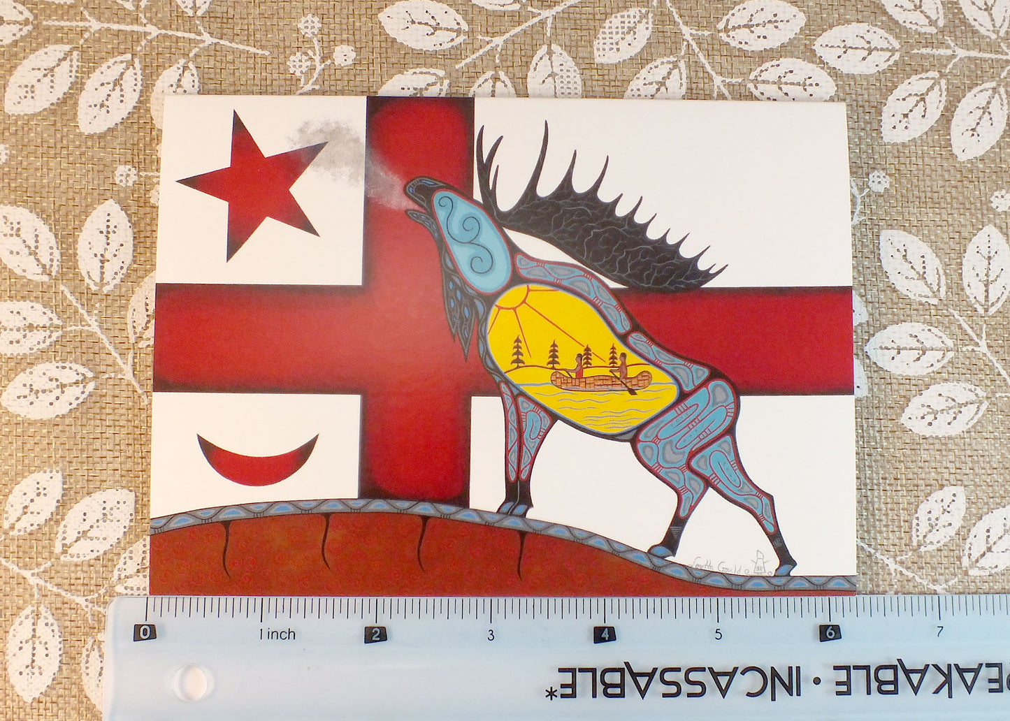 Blank Folding Greeting Cards & Envelopes Materials: standard card stock, print of original paintings All occasion gorgeous blank cards and envelopes Artwork done by Loretta Gould Mi'kmaq Artist from Nova Scotia (Waycobah First Nation)