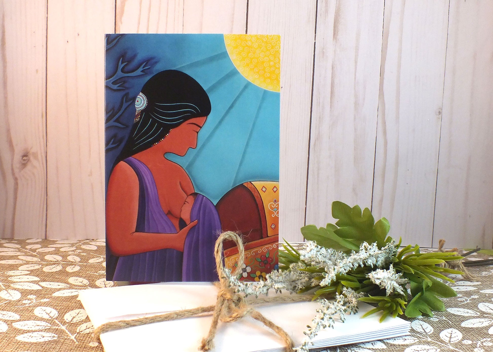 Blank Folding Greeting Cards & Envelopes Materials: standard card stock, print of original paintings All occasion gorgeous blank cards and envelopes Artwork done by Loretta Gould  Mi'kmaq Artist from Nova Scotia (Waycobah First Nation)