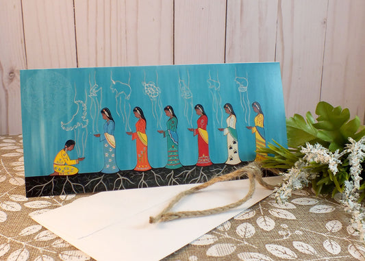 Blank Folding Greeting Cards & Envelopes Materials: standard card stock, print of original paintings All occasion gorgeous blank cards and envelopes Artwork done by Loretta Gould  Mi'kmaq Artist from Nova Scotia (Waycobah First Nation)