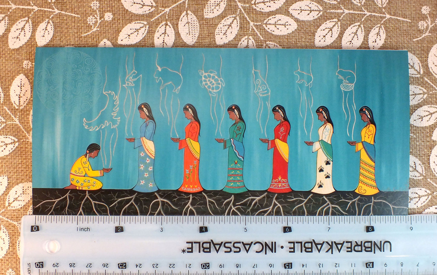 Blank Folding Greeting Cards & Envelopes Materials: standard card stock, print of original paintings All occasion gorgeous blank cards and envelopes Artwork done by Loretta Gould Mi'kmaq Artist from Nova Scotia (Waycobah First Nation)
