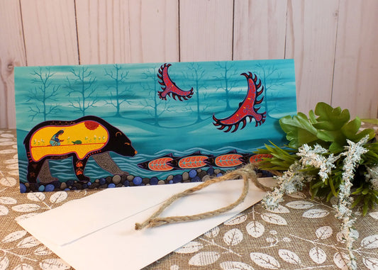 Blank Folding Greeting Cards & Envelopes Materials: standard card stock, print of original paintings All occasion gorgeous blank cards and envelopes Artwork done by Loretta Gould  Mi'kmaq Artist from Nova Scotia (Waycobah First Nation)